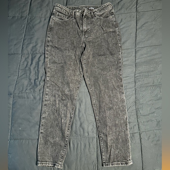 Old navy O.G. straight high rise black wash jeans size 10 - Picture 2 of 5